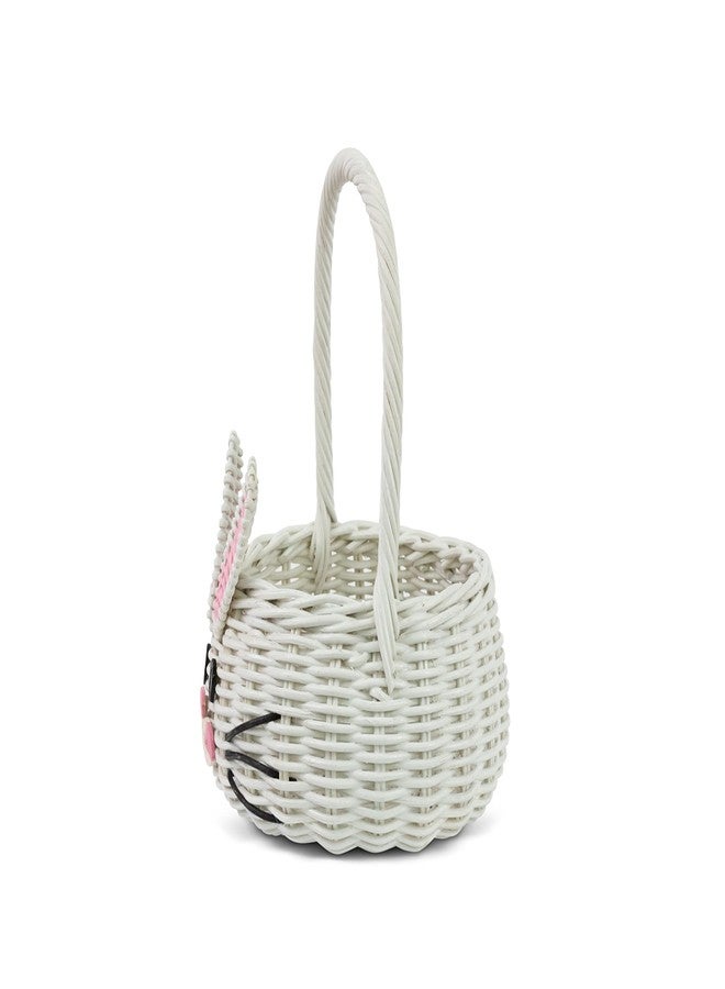 G6 COLLECTION Hand Woven Bunny Rattan Wedding Flower Girl Basket Decorative Bin Home Decor Organizer Cute Handmade Handcrafted Nursery Gift Animal Storage Decoration Easter Wicker Rabbit (Small) - Image 4